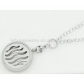 Unique silver stainless steel magnet perfume locket,fancy necklace design